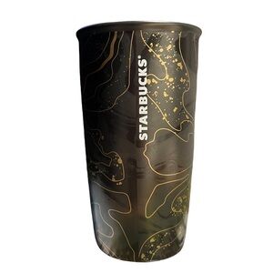Starbucks Black Gold Ceramic Travel Cup 2018 Holiday